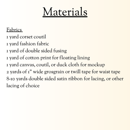 list of materials required for making a pattern