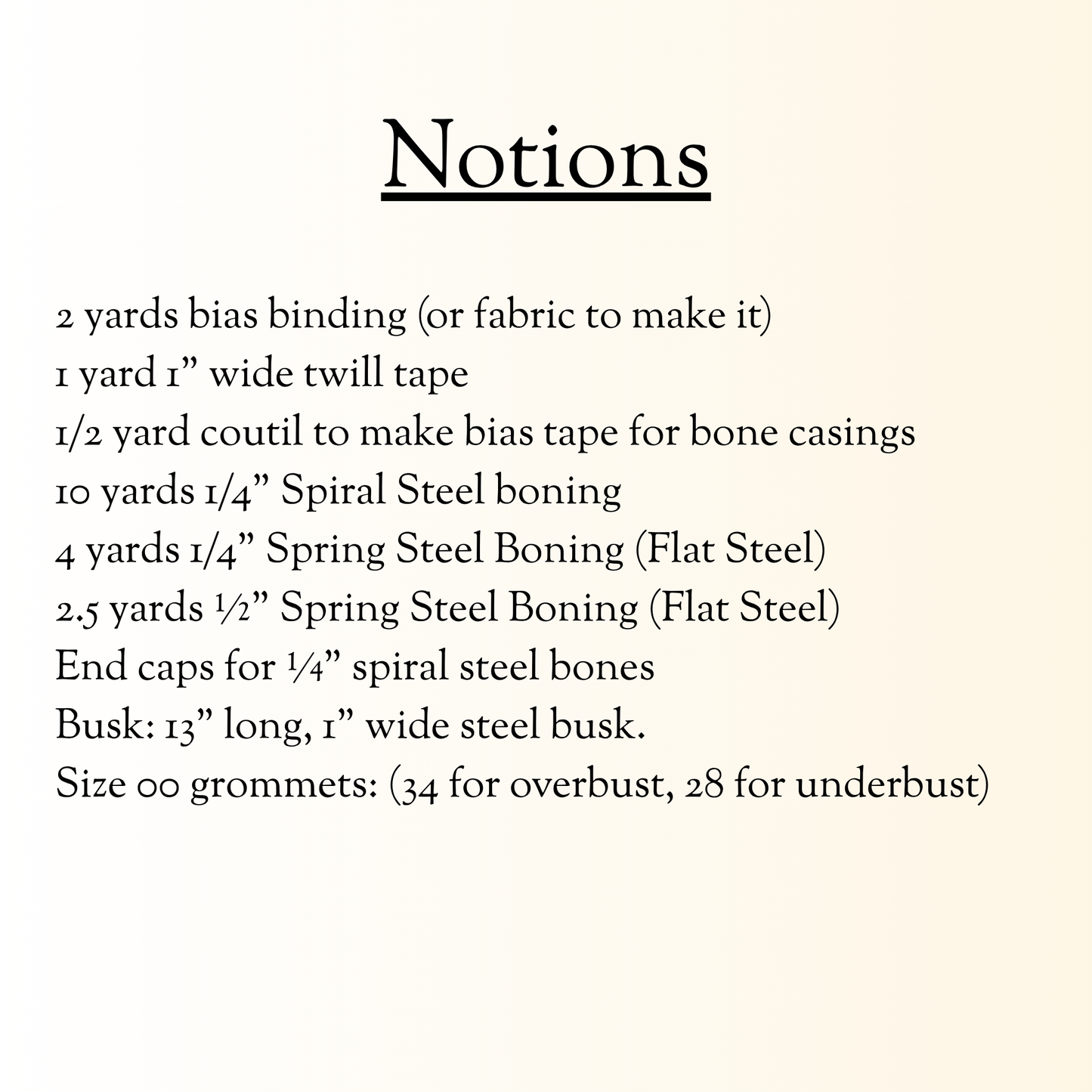 list of notions required for pattern building