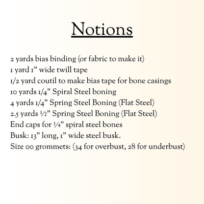list of notions required for pattern building