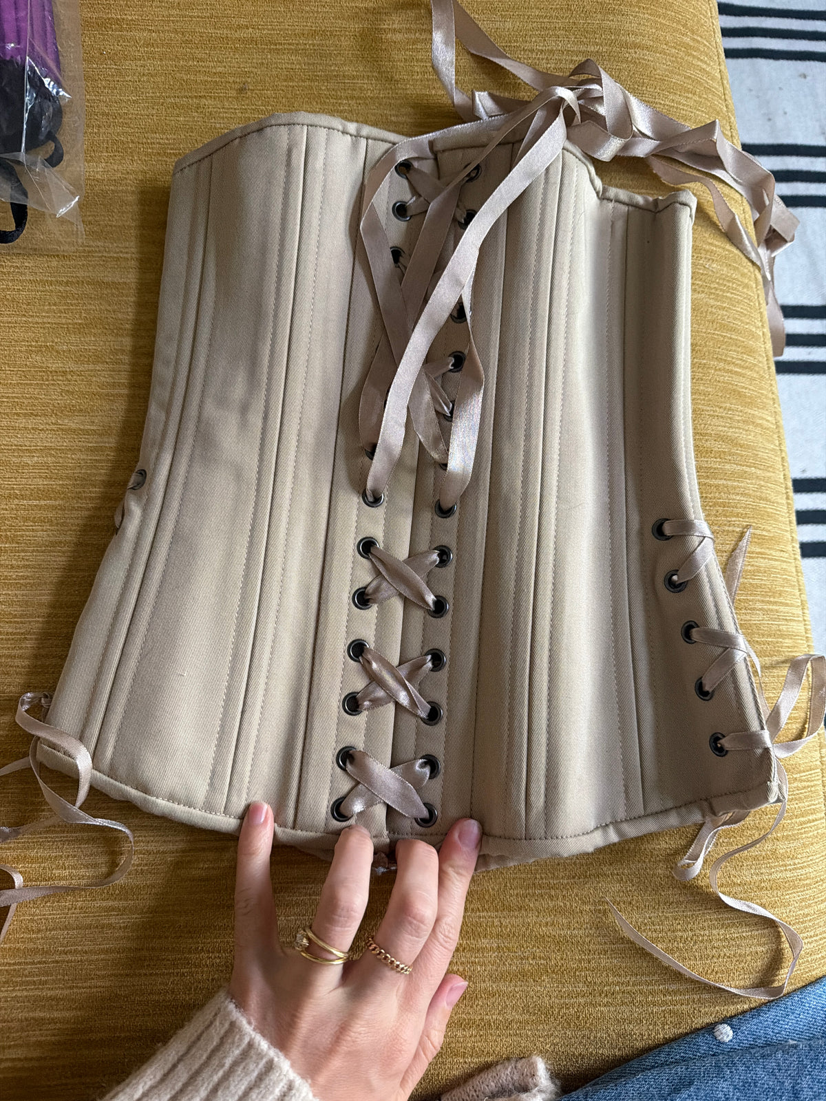 Tan underbust corset