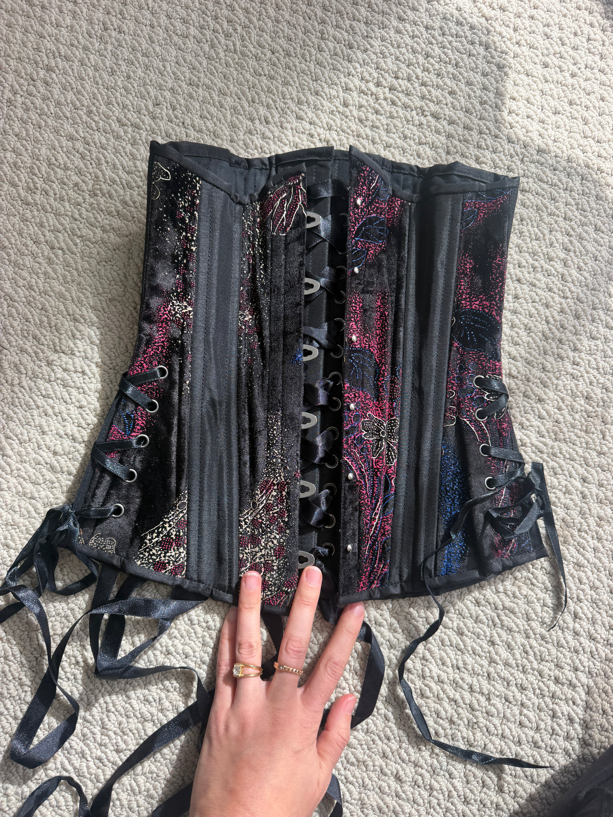 Purple and black textured underbust corset size 22