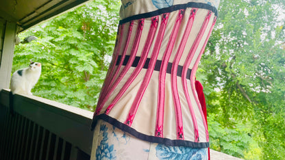 Pink Powermesh Cat Underbust Corset 26" waist