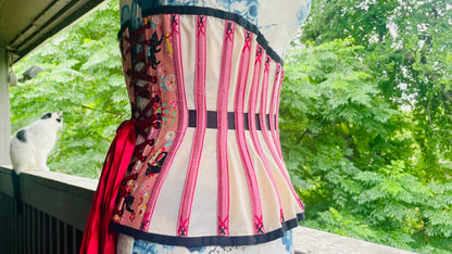 Pink Powermesh Cat Underbust Corset 26" waist